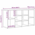 vidaXL Banc à chaussures Vieux bois 103 x 30 x 55 cm Bois d'ingénierie