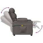 vidaXL Fauteuil électrique de massage Gris foncé Tissu