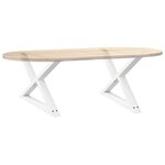 vidaXL Pieds de table basse 2 pièces Blanc 70 x (42-43 3) cm Acier