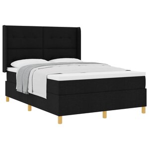 vidaXL Lit à ressorts avec matelas Noir 160 x 200 cm tissu