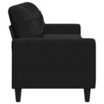 vidaXL Canapé à 3 places Noir 210 cm Velours