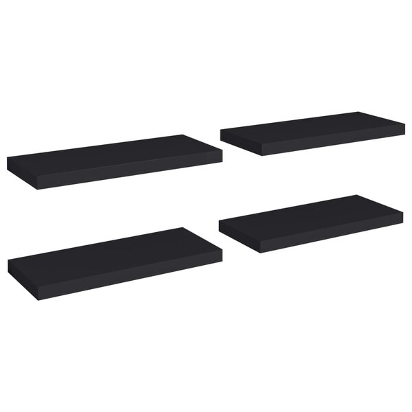 vidaXL Étagères murales flottantes 4 Pièces noir 60x23 5x3 8 cm MDF