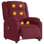 vidaXL Fauteuil de massage inclinable électrique Rouge bordeaux Tissu