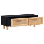 vidaXL Table basse Noir 80x40x30 cm Bois d'ingénierie et pin massif