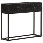 vidaXL Table console noir 90x30x76 cm bois massif de manguier et fer