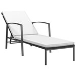 vidaXL Chaises longues lot de 2 avec table résine tressée noir