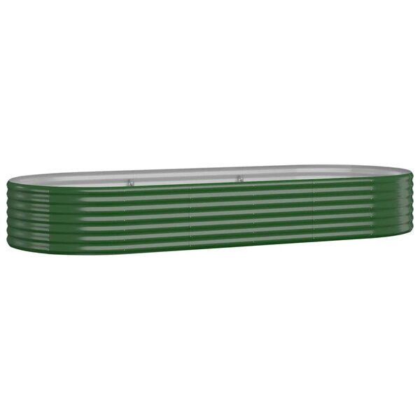vidaXL Lit surélevé de jardin Acier enduit de poudre 249x100x36cm Vert