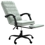 vidaXL Fauteuil inclinable de bureau Gris clair Velours