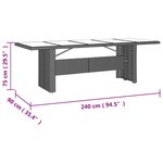 vidaXL Ensemble à manger de jardin et coussins 9 Pièces beige Poly rotin