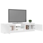 vidaXL Meuble TV avec lumières LED blanc brillant 140x40x36 cm