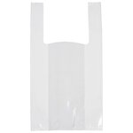 Sac plastique blanc à poignées bretelles 50 microns 30 x 50 x 14 cm (lot de 500)