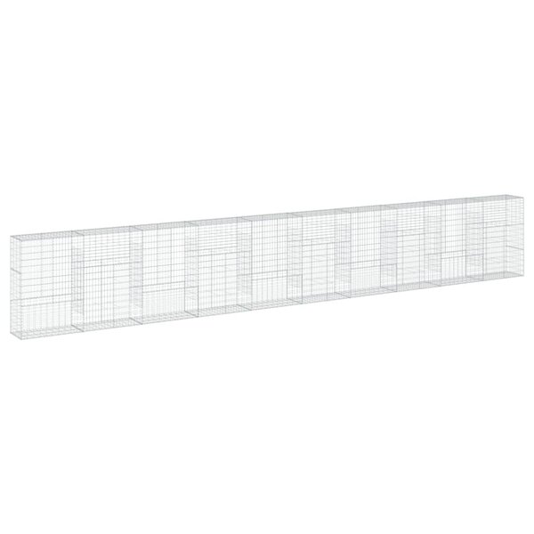 vidaXL Panier gabion avec couvercle 1000x50x150 cm fer galvanisé
