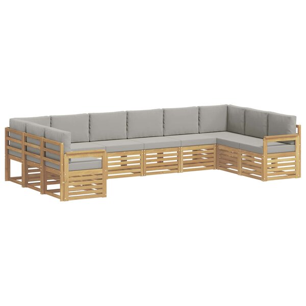 vidaXL Ensemble de canapés d'extérieur 7 pc Blanc et gris clair