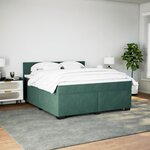 vidaXL Sommier à lattes de lit et matelas Vert foncé 180x200cm Velours