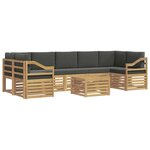 vidaXL Ensemble de canapés d'extérieur 8 Pièces Blanc et anthracite