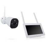 Smartwares ensemble caméra de surveillance sans fil 3x3x13 5 cm blanc