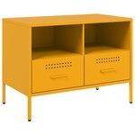 vidaXL Meuble TV jaune moutarde 68x39x50 5 cm acier