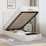 VidaXL Lit ottoman avec matelas blanc 100x200 cm similicuir