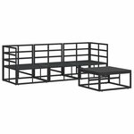 vidaXL Ensemble de canapé de jardin avec coussin 4 Pièces Noir Aluminium