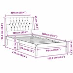 vidaXL Cadre de lit avec tête de lit rembourrée Blanc 100 x 200 cm