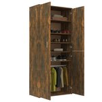 vidaXL Armoire à chaussures chêne fumé 80x39x178 cm bois d'ingénierie