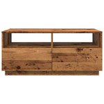 vidaXL Table basse avec lumières LED vieux bois 90x49x40 cm