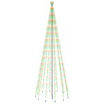 vidaXL Sapin de Noël avec piquet 732 LED Colorées 500 cm