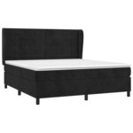 vidaXL Sommier à lattes de lit avec matelas Noir 180x200 cm Velours
