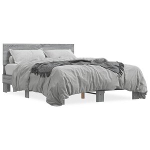 vidaXL Cadre de lit sans matelas sonoma gris 140x200 cm