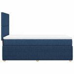 vidaXL Sommier à lattes de lit avec matelas Bleu 90x200 cm Tissu