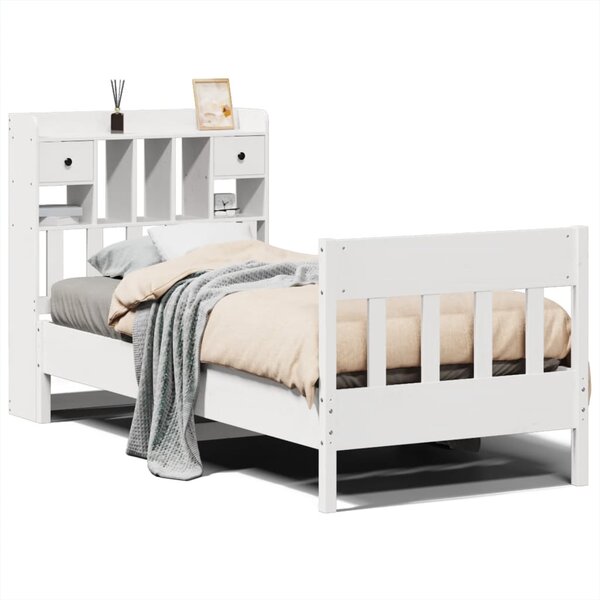 vidaXL Cadre de lit sans matelas blanc 75x190 cm bois de pin massif