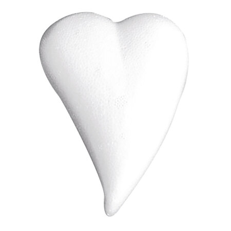 Coeur en polystyrène forme de goutte plat 8 x 5 5 cm 3 pièces