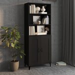 Vidaxl buffet haut noir bois d'ingénierie
