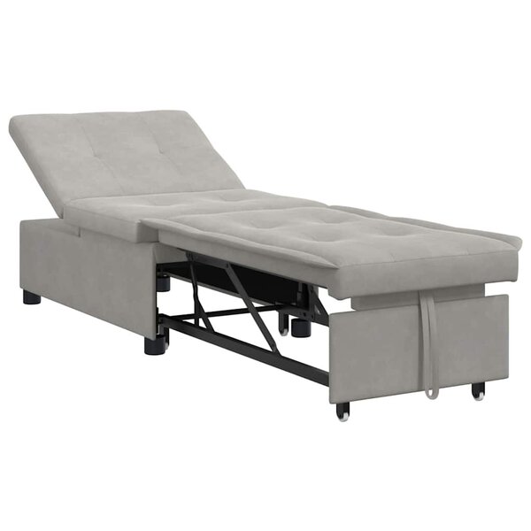 vidaXL Canapé-Lit Gris clair 67 x 194 x 82 cm Tissu en microfibre