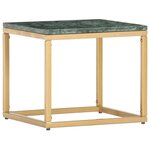 vidaXL Table basse Vert 40x40x35 cm Pierre véritable et texture marbre