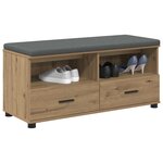 vidaXL Banc d'entrée avec coussin Chêne artisanal 100 x 38 x 46 cm