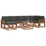 vidaXL Ensemble de canapés d'extérieur 8 Pièces Naturel et Anthracite