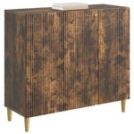 vidaXL Buffet Chêne fumé 89 x 34 5 x 80 cm Bois d'ingénierie