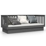 vidaXL Lit de jour Gris 75x190 cm Bois de pin massif