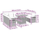 vidaXL Salon de jardin 10 Pièces avec coussins noir résine tressée