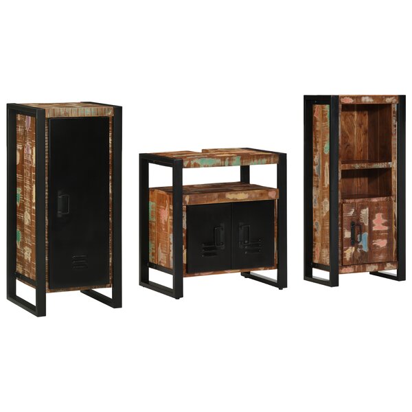 vidaXL Ensemble de mobilier de salle de bain avec étagère 3 Pièces