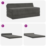 vidaXL Canapé-lit pliable Gris foncé 120 x 60 x 49 cm Tissu