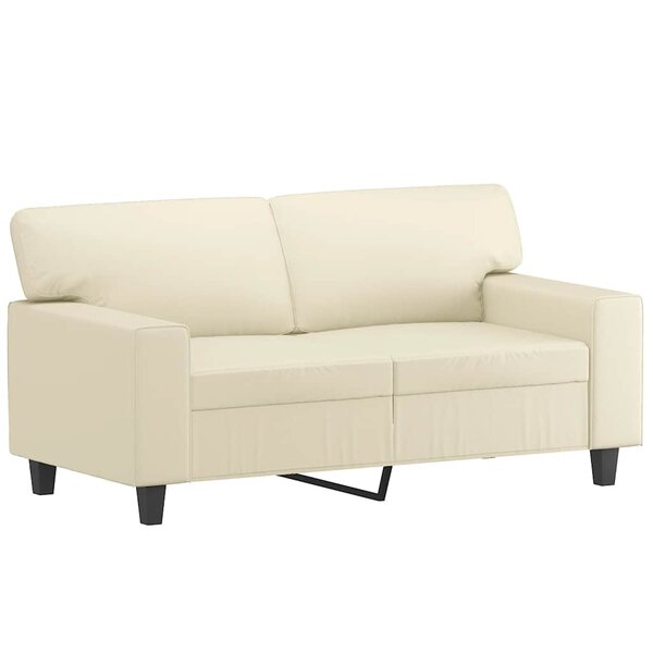 vidaXL Canapé à 2 places Crème 120 cm Similicuir