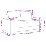 vidaXL Canapé à 2 places Bleu 120 cm Velours