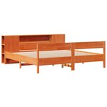 vidaXL Lit bibliothèque sans matelas cire marron 180x200 cm pin massif