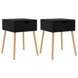 vidaXL Tables de chevet 2 Pièces Noir brillant 40x40x56cm Bois ingénierie