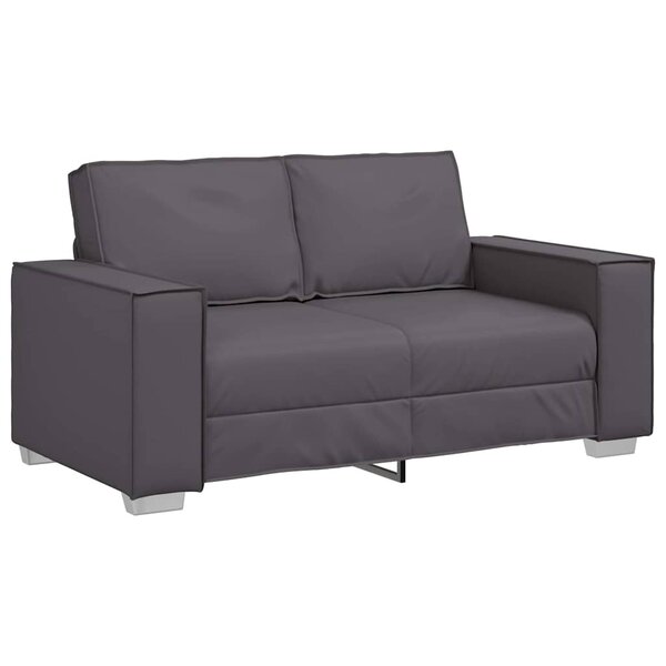 vidaXL Canapé Loveseat 160 cm avec coussin Gris Faux cuir