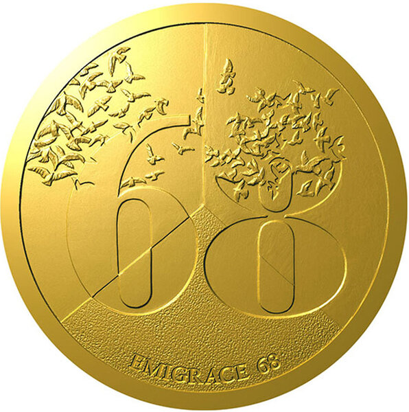 Pièce de monnaie en Or 10 Dollars g 7.78 Millésime 2023 Prague Spring EMIGRATION