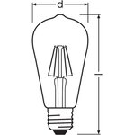 Osram ampoule led edison clair filament 4 5w=40 e27 chaud