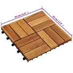 vidaXL Kit de tuiles de plancher en acacia 30 x 30 cm 30 Pièces